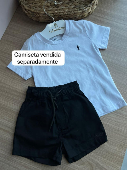 BERMUDA CADARÇO LISO BÁSICO E BOLSO MENINO BIMBI