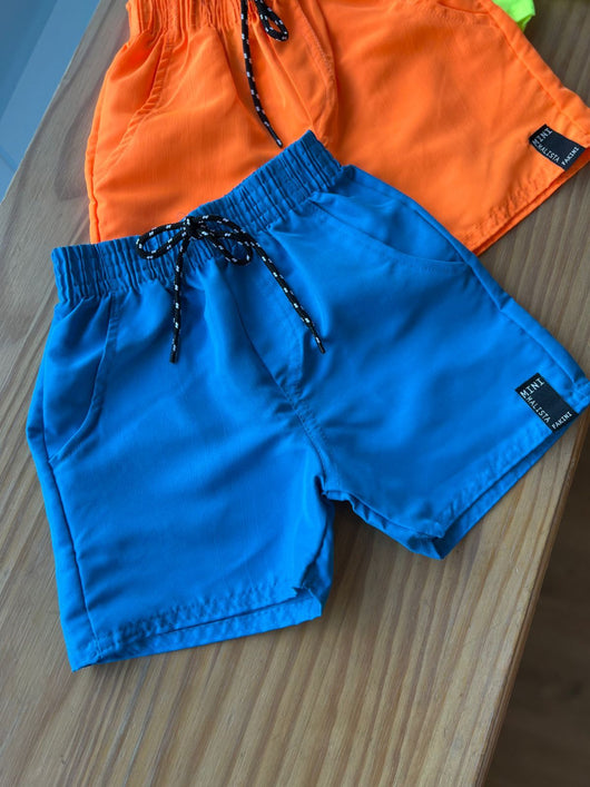 BERMUDA NYLON MINIMALISTA COM BOLSOS E CADARÇO MENINO FAKINI