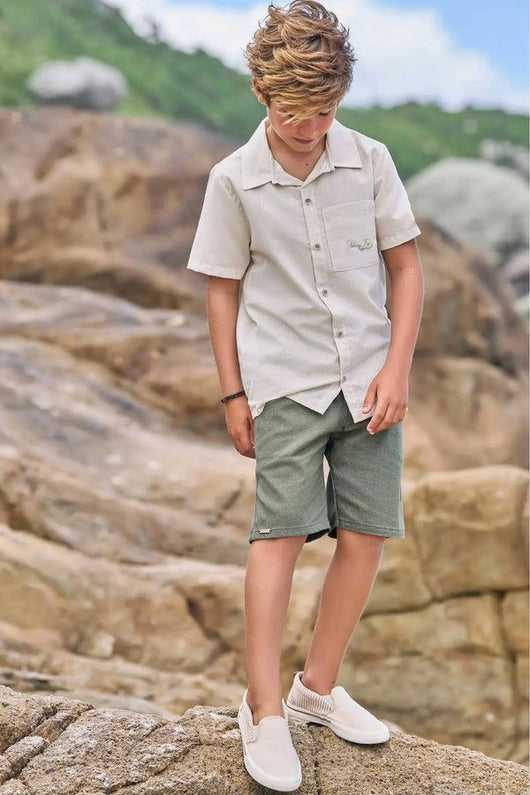 CONJUNTO CAMISA MC BERMUDA SARJA COM ELASTANO MENINO JOHNNY FOX