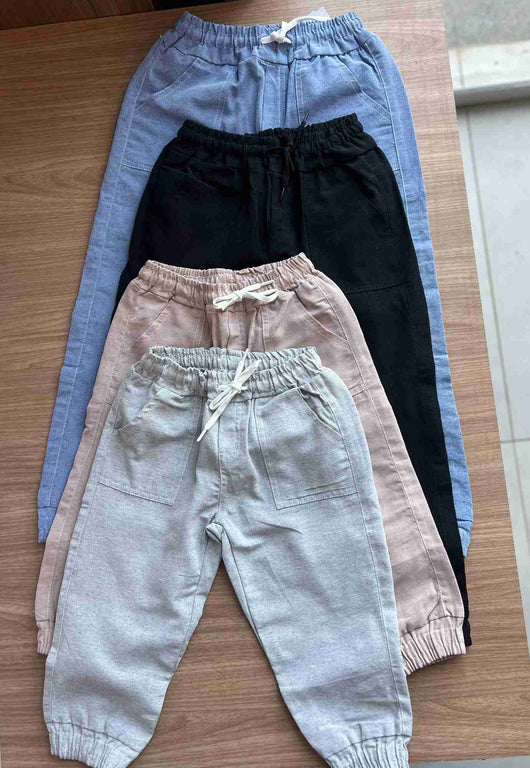 CALÇA JOGGER LINHO BÁSICA CADARÇO BOLSOS MENINO LUI BAMBINI