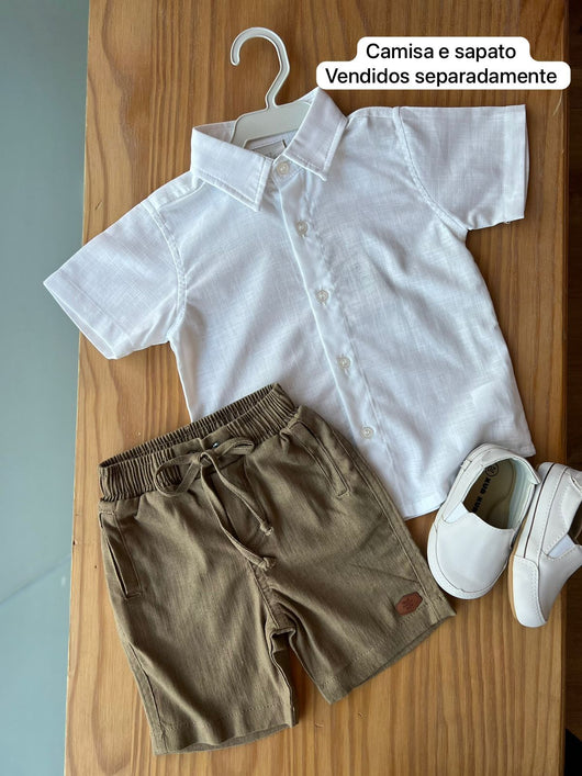 BERMUDA EM LINHO COM BOLSOS FUNCIONAIS MENINO ANJOS BABY