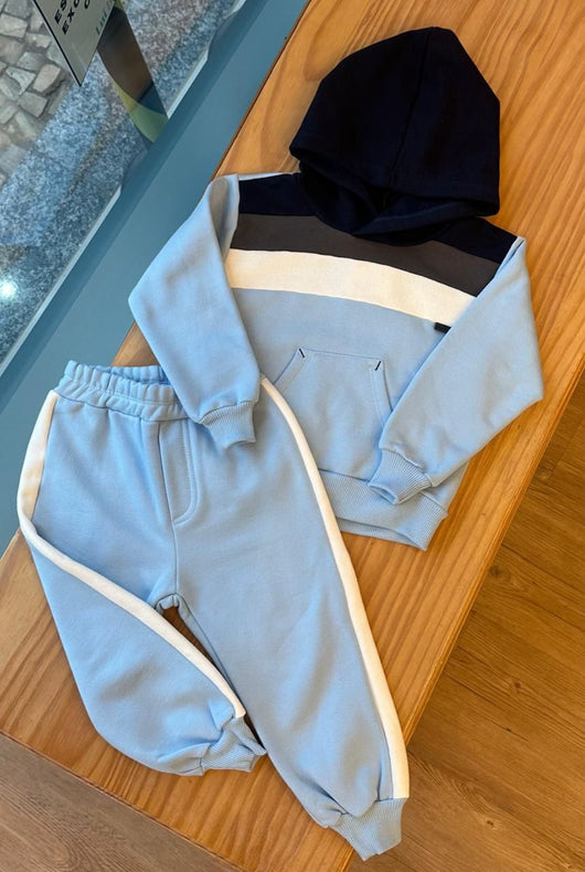 CONJUNTO MOLETOM MANGA LONGA CAPUZ E BOLSO COM CALÇA MENINO 1+1 PRO30