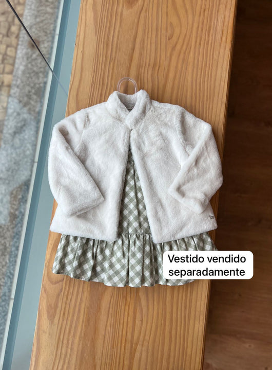CASACO MANGA LONGA PELUCIADO BOTAO COM STRASS MENINA 1+1 PRO30