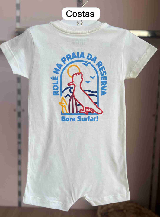 MACACÃO MACAQUINHO MANGA CURTA ROLÊ NA PRAIA DA RESERVA BOTÕES MENINO RESERVA MINI