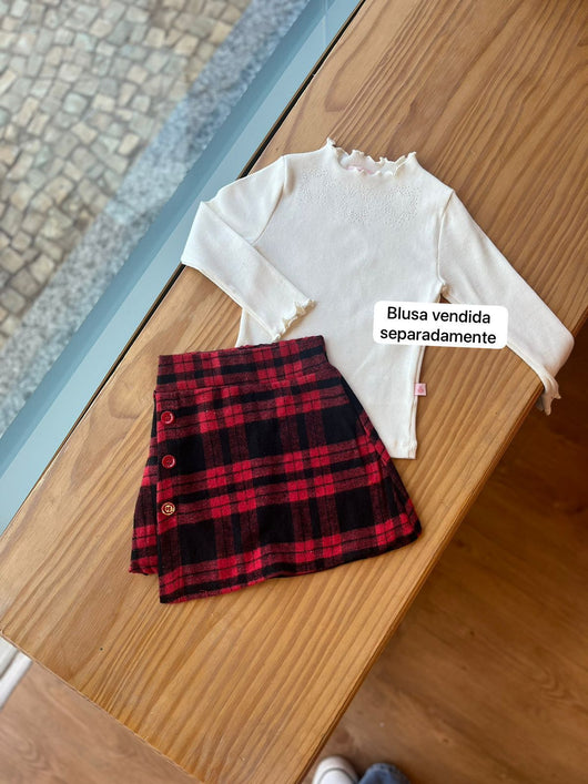 SAIA XADREZ FLANELADA COM BOTOES MENINA LUI BAMBINI PRO30