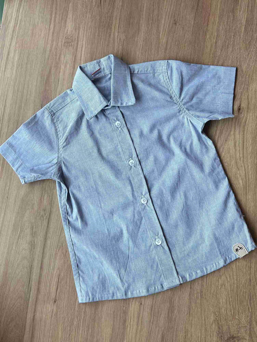 CAMISA MANGA CURTA GOLA POLO BOTÕES LISTRAS FINAS MENINO LUI BAMBINI