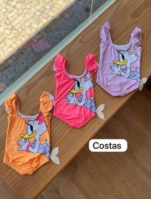 MAIÔ MANGA CURTA MINNIE E MARGARIDA SEREIA PROTEÇÃO UV50+ MENINA FAKINI