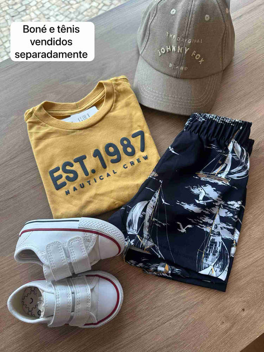 CONJUNTO MC EST. 1987 E SHORT BARCO MENINO PULLA BULLA