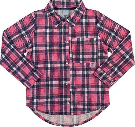 CAMISA MANGA LONGA XADREZ COM BOLSO E BOTÕES MENINA ANGERÔ