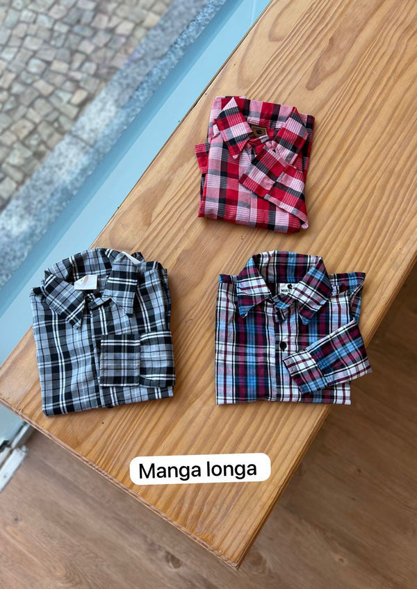 CAMISA MANGA LONGA XADREZ QUADRICULADA LISTRAS UNISSEX LUI BAMBINI