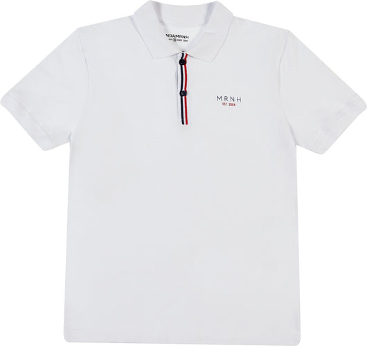 CONJUNTO CAMISA POLO MANGA CURTA PIQUET E BERMUDA MOLETOM LISTRAS MENINO ONDA MARINHA PRO40