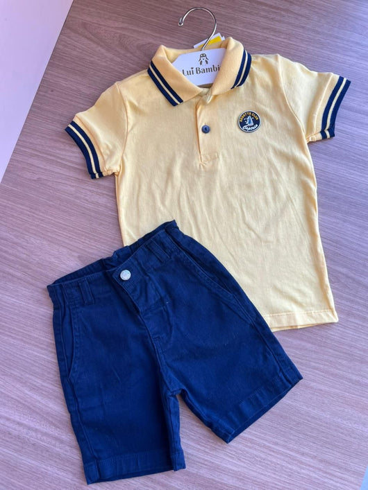 CONJUNTO MANGA CURTA REGATTA CLUB CAPTAIN POLO E BERMUDA MENINO HAVE FUN