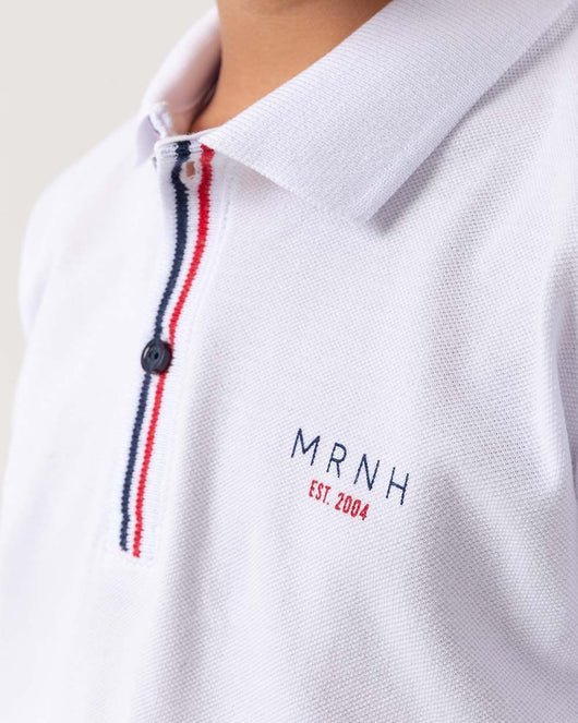 CONJUNTO CAMISA POLO MANGA CURTA PIQUET E BERMUDA MOLETOM LISTRAS MENINO ONDA MARINHA PRO40