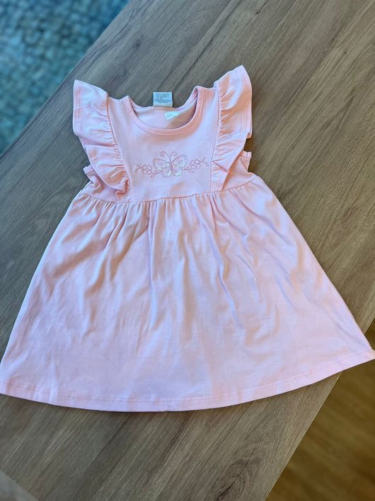 VESTIDO REGATA COM BABADO BORBOLETA PAETÊ MENINA PULLA BULLA