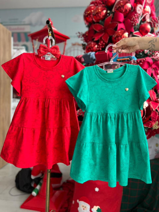 VESTIDO MANGA CURTA PINGENTE MENINA HAVE FUN