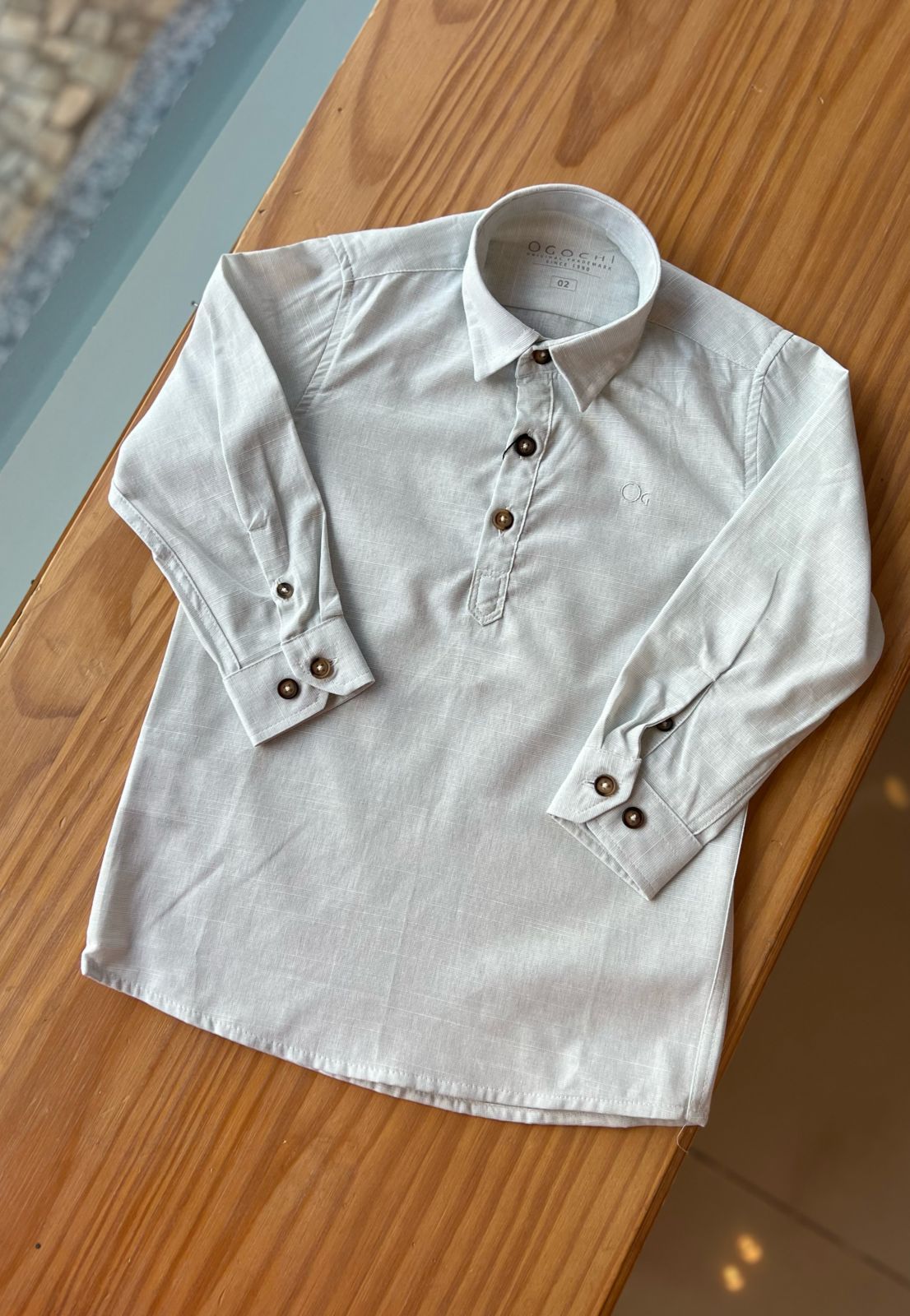 CAMISA BATA MANGA LONGA CONCEPT SLIM BORDADO MENINO OGOCHI