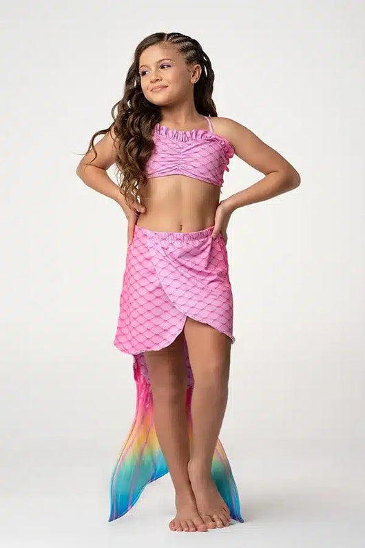 CONJUNTO BIQUINI ALÇA CALCINHA E SAIDA CAUDA DE SEREIA VÊNUS UV50+ MENINA LUI BAMBINI
