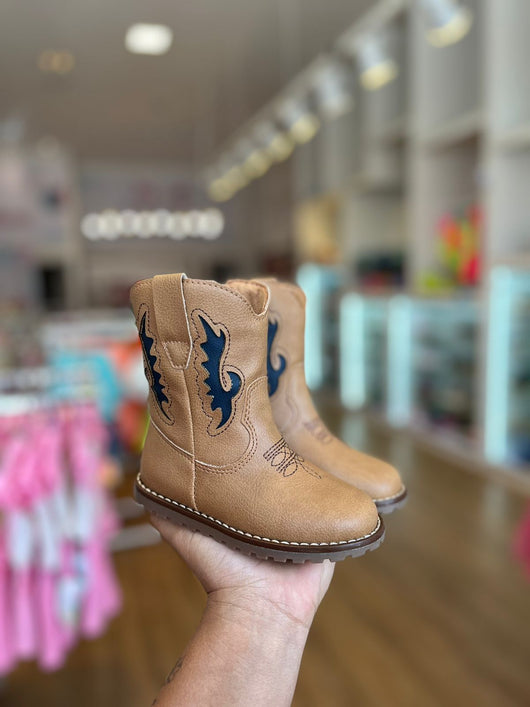 BOTA TEXANA WESTERN COM ZÍPER LATERAL E SOLADO EMBORRACHADO MENINO XUA XUA PRO40
