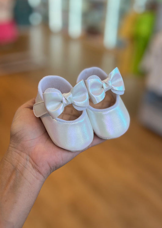 SAPATO FILO BATIZADO COM LAÇO E VELCRO MENINA PIMPOLHO