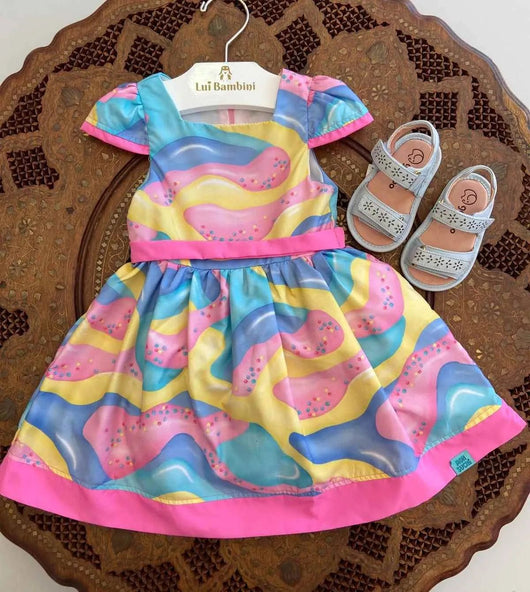 VESTIDO MANGA CURTA COM LACO E ZIPER BOLINHAS MENINA MON SUCRE PRO45