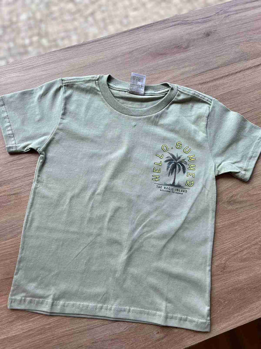 CAMISA MANGA CURTA GOLA REDONDA COSTA COQUEIROS SUMMER MENINO PULLA BULLA