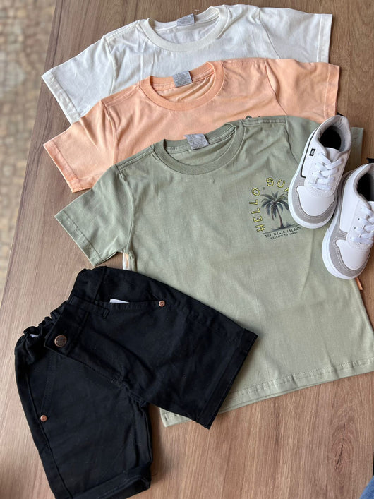 CAMISA MANGA CURTA GOLA REDONDA COSTA COQUEIROS SUMMER MENINO PULLA BULLA