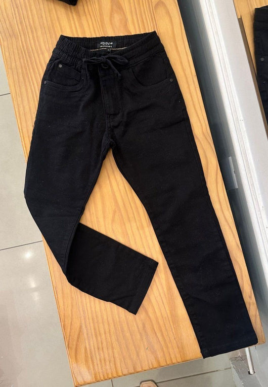 CALÇA SARJA JOGGER 5 BOLSOS COM CADARÇO MENINO KING&JOE