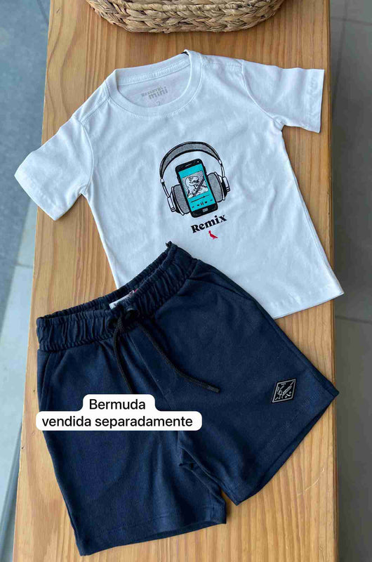 CAMISETA MANGA CURTA REMIX DINOSSAURO DINO MUSIC MENINO RESERVA MINI
