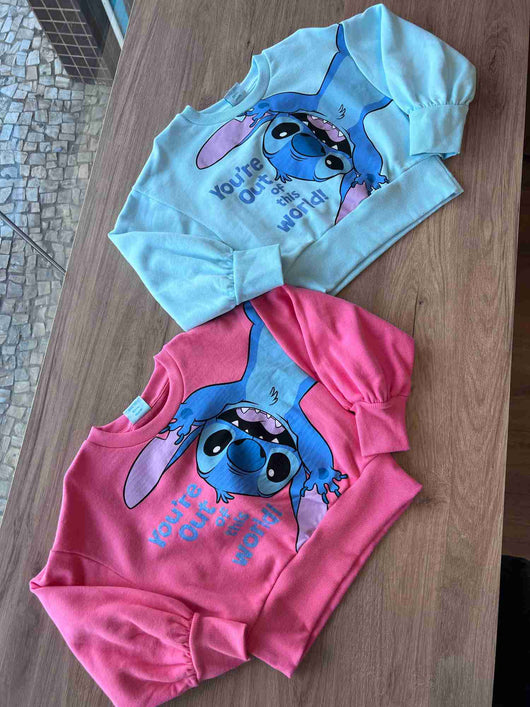 BLUSAO MANGA LONGA LILO & STITCH MENINA FAKINI