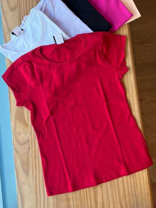 BLUSA MANGA CURTA LISA EM MALHA MENINA PULLA BULLA