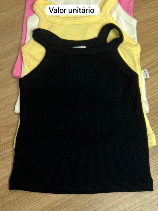 BLUSA ALÇA CANELADA LISA BÁSICO MENINA ELIAN