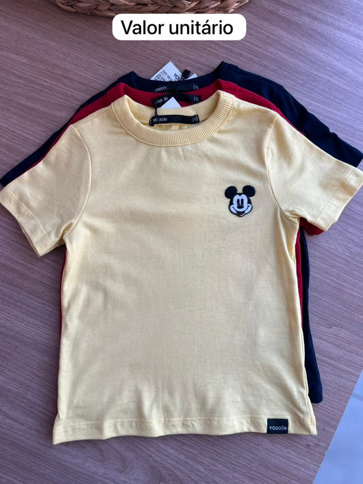 CAMISETA MANGA CURTA MICKEY MOUSE DISNEY MINIMALISTA MENINO YOUCCIE