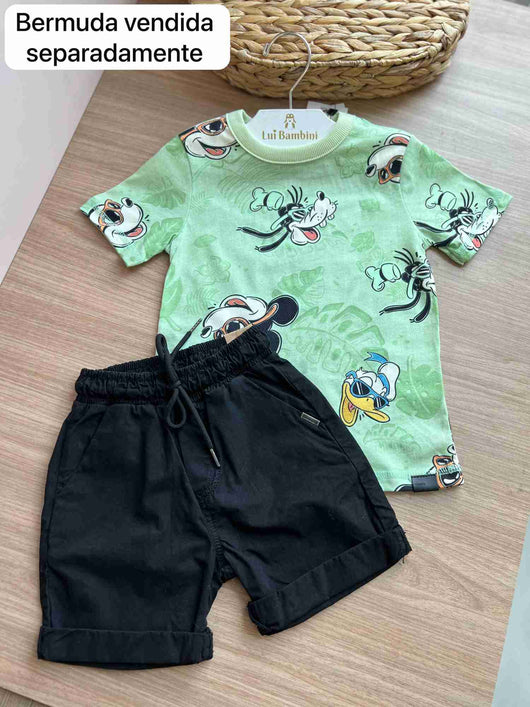 CAMISETA MANGA CURTA PERSONAGENS DISNEY PATETA MICKEY E DONALD MENINO YOUCCIE