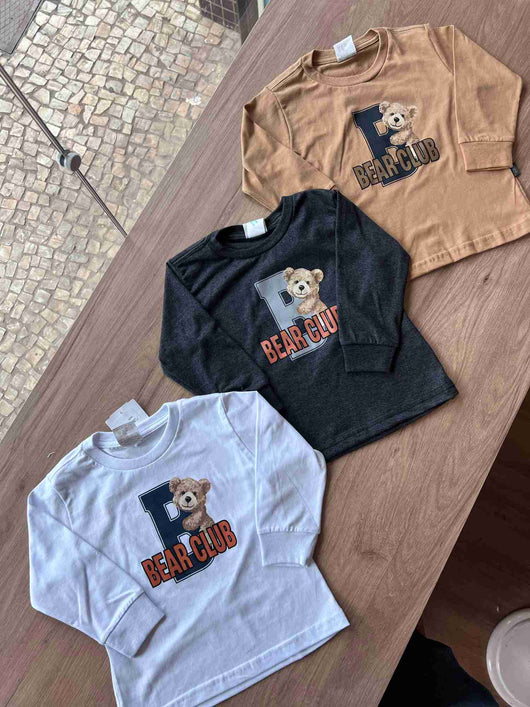 CAMISETA MANGA LONGA URSO MENINO PULLA BULLA