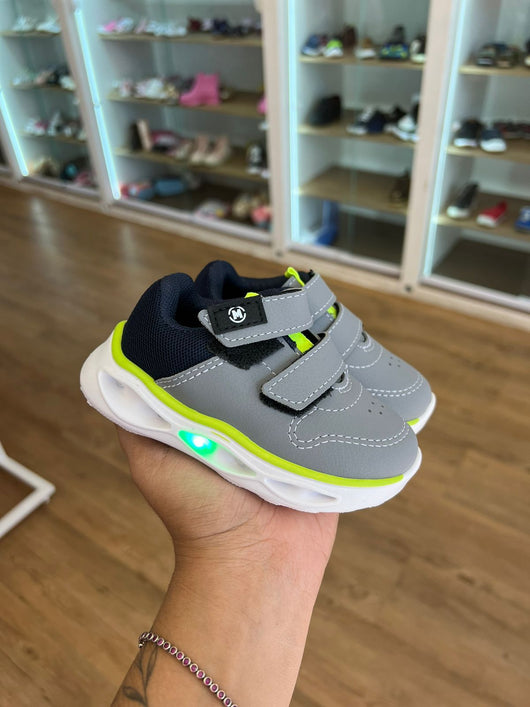TÊNIS FLOTER COM DUPLO VELCRO E LED MENINO MOLEKINHO
