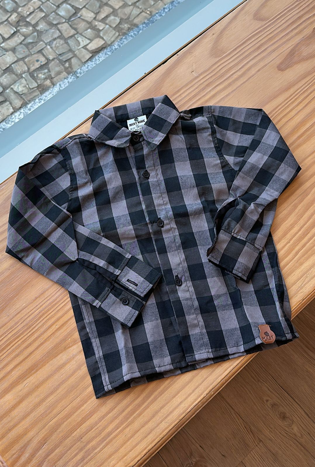 CAMISA MANGA LONGA XADREZ QUADRICULADA BOTÕES UNISSEX LUI BAMBINI