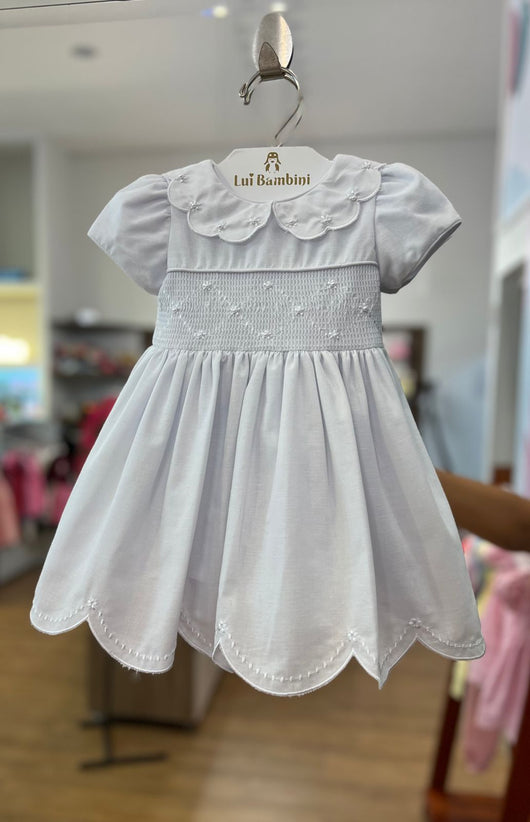 VESTIDO CASINHA DE ABELHA MANGA CURTA COM FLORES BORDADAS E PÉROLAS MENINA BARBARA KIDS