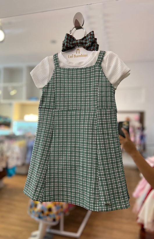 CONJUNTO BLUSA MANGA CURTA CANELADA COM SALOPETE XADREZ MENINA MON SUCRE 40PRO50