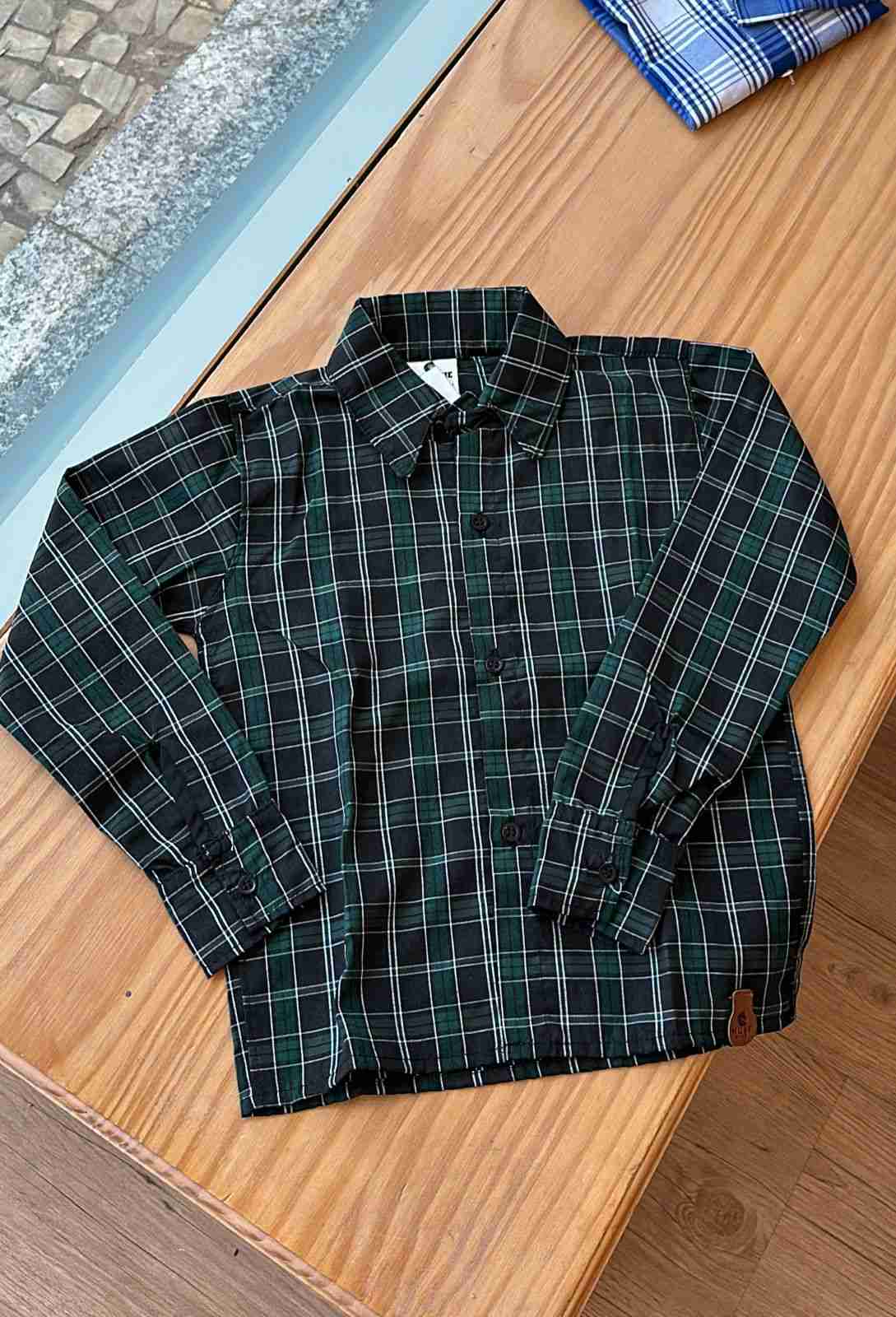 CAMISA MANGA LONGA XADREZ QUADRICULADA BOTÕES UNISSEX LUI BAMBINI