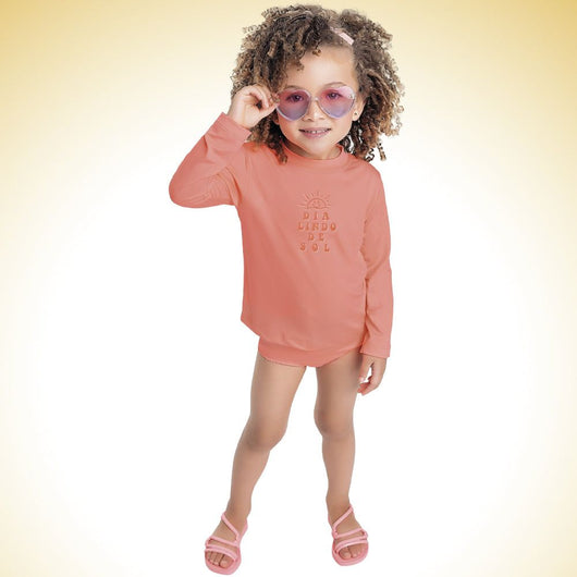 Conjunto Blusa Manga Longa E Calcinha Solzinho Protecao Uv50+ Menina Fakini