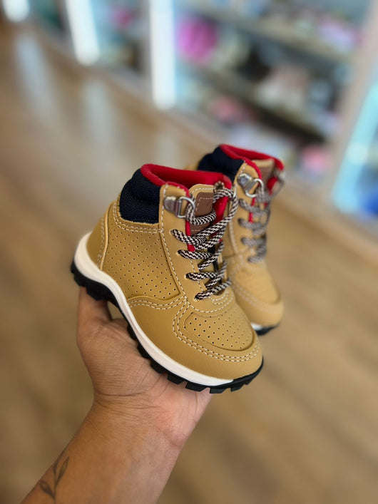 BOTA CANO ALTO COM CADARÇO TRANÇADO E SOLADO ANTIDERRAPANTE MENINO MOLEKINHO