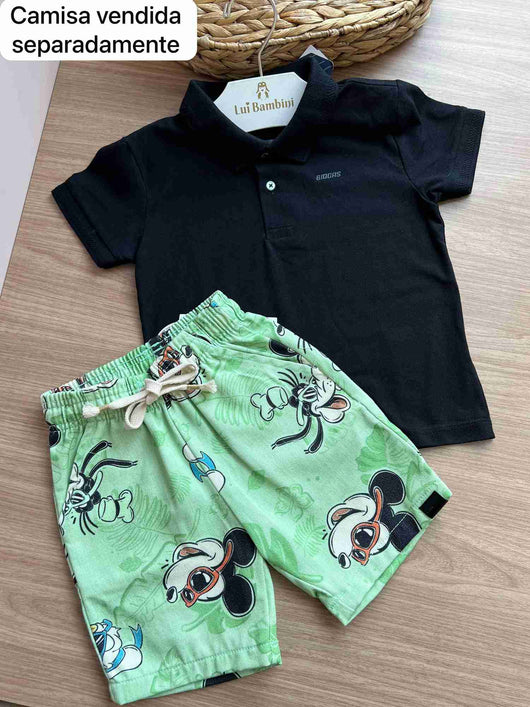 BERMUDA PERSONAGENS DISNEY PATETA MICKEY E DONALD BOLSO FACA MENINO YOUCCIE