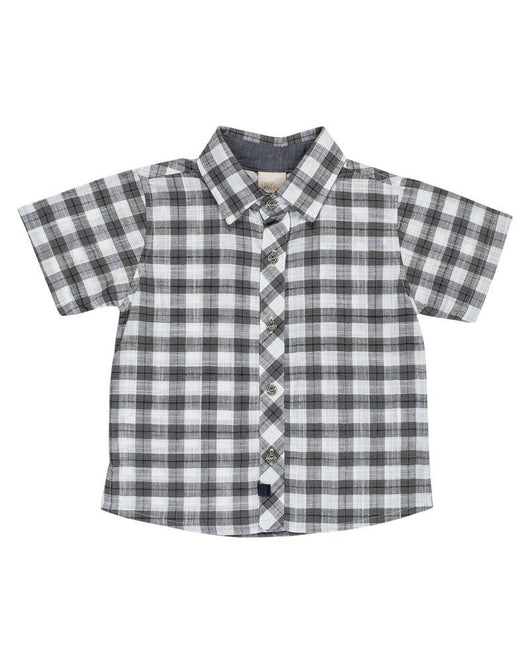 CAMISA MANGA CURTA GOLA POLO XADREZ COM BOTOES MENINO ANJOS BABY PRO50