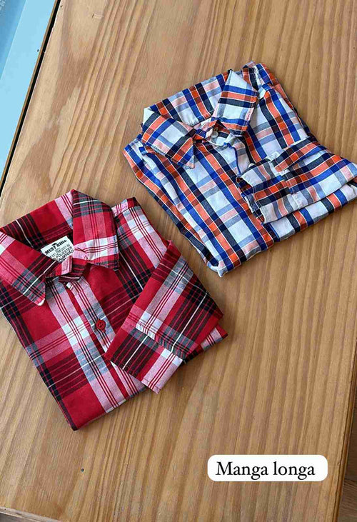 CAMISA XADREZ MANGA LONGA E QUADRICULADA UNISSEX LUI BAMBINI