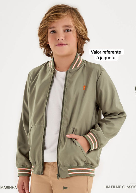 JAQUETA MANGA LONGA NYLON MENINO ONDA MARINHA