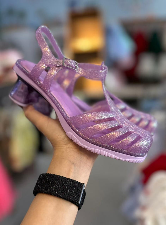 SANDÁLIA FECHO FIVELA METÁLICO VIXEN GLITTER MENINA MINI MELISSA