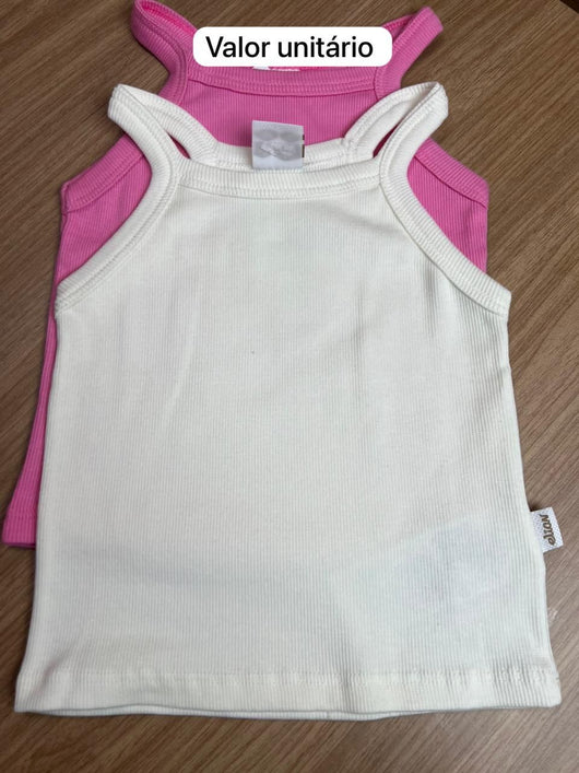 BLUSA ALÇA CANELADA LISA BÁSICO MENINA ELIAN