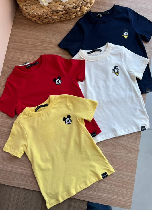 CAMISETA MANGA CURTA MICKEY MOUSE DISNEY MINIMALISTA MENINO YOUCCIE