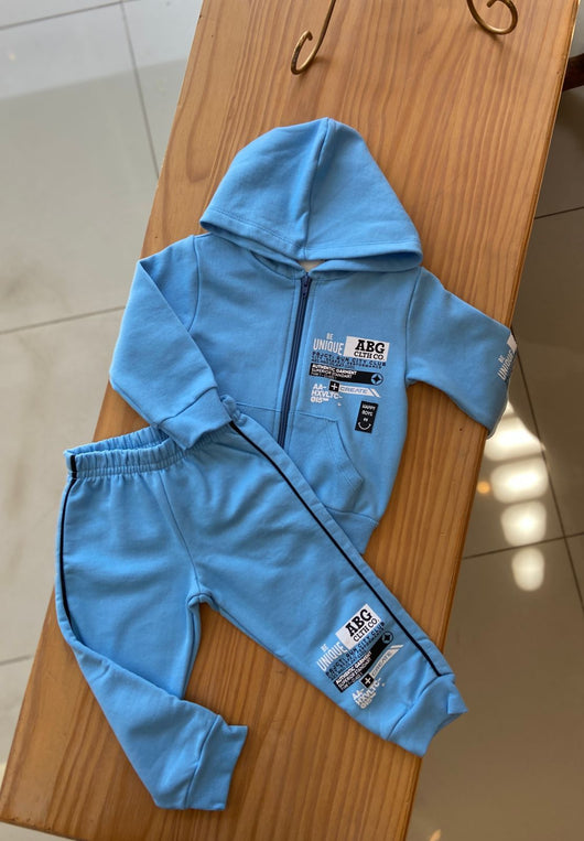 CONJUNTO JAQUETA MOLETOM MANGA LONGA CAPUZ E CALÇA BE UNIQUE MENINO ABRANGE