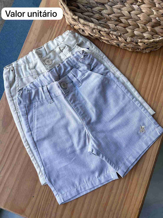 BERMUDA SOCIAL BATIZADO OXFORD BOLSO AJUSTE E BORDADO MENINO POLO INFANTI